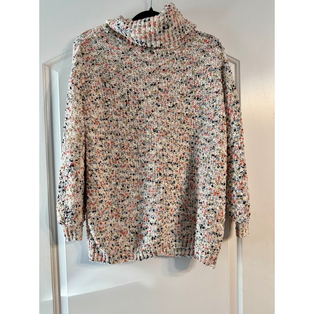 Moon & Madison Sweater XS Multicolor Chenille Turtleneck Knit Hygee Boho Soft